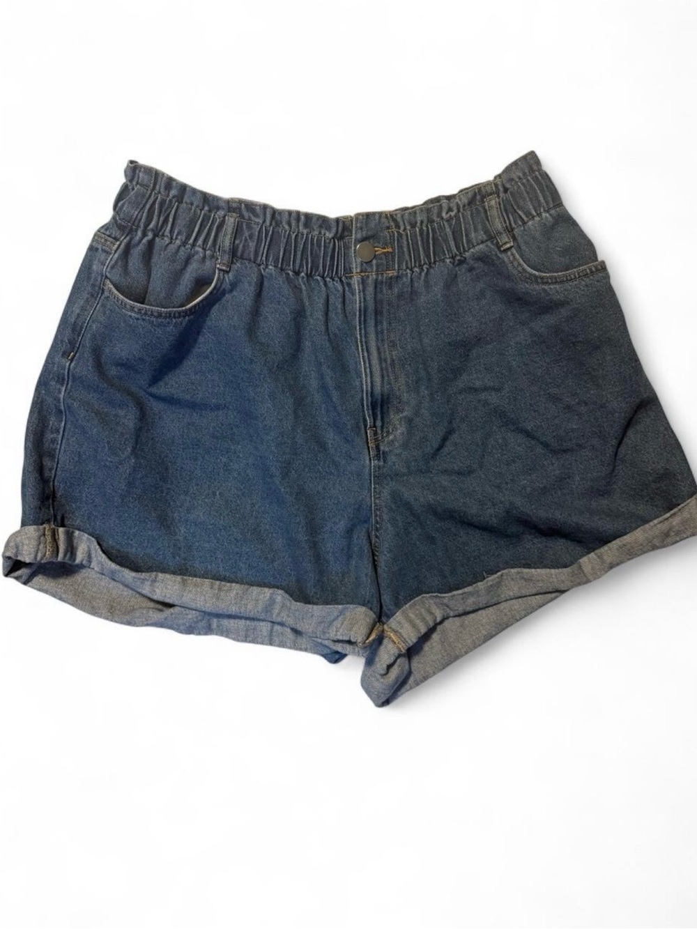 H&M Divided High Waisted Paperbag Denim Shorts xl